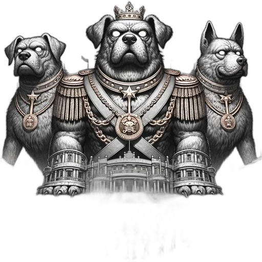 crown, animal, staff, concept art, photorealistic, fantasy art, 3d render, crowded transparent PNG cut-out