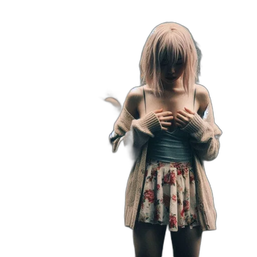 dress, jacket, mask, weapon, concept art, 3d render, photorealistic, anime transparent PNG cut-out
