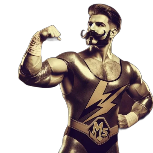 cartoon, comic book art, fantasy art, concept art, man, golden, black, lightning transparent PNG cut-out