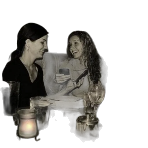 photorealistic, cartoon, concept art, fire, two, women, share, laugh transparent PNG cut-out