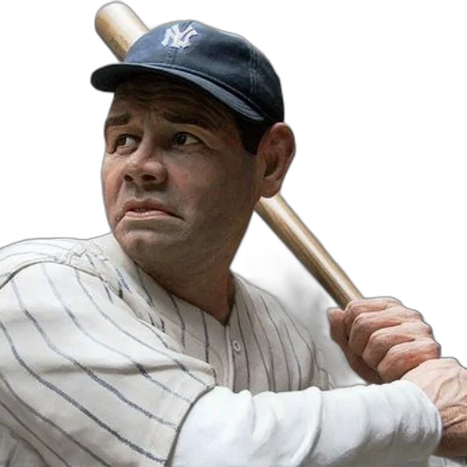 statue, baseball, player, wearing, new, york, yankees, cap transparent PNG cut-out