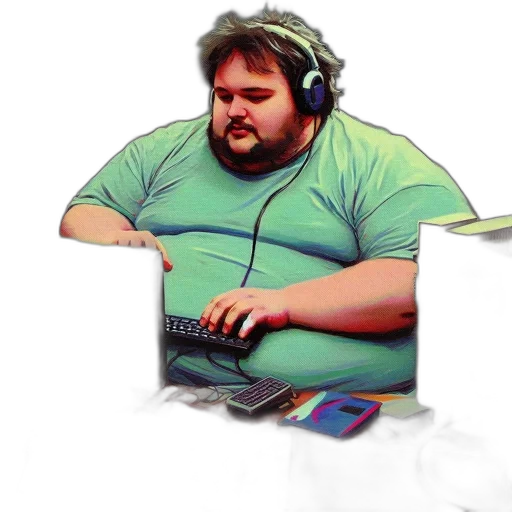 staff, creature, robot, animal, pixel art, concept art, photorealistic, vaporwave transparent PNG cut-out