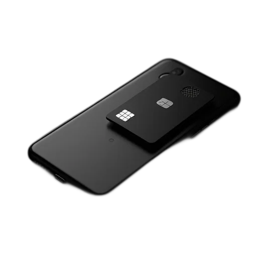 robot, 3d render, phone, black transparent PNG cut-out