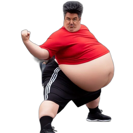 food, animal, creature, weapon, concept art, photorealistic, obese, man transparent PNG cut-out