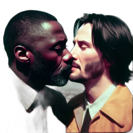 concept art, photorealistic, watercolor, two, men, share, intimate, moment transparent PNG cut-out