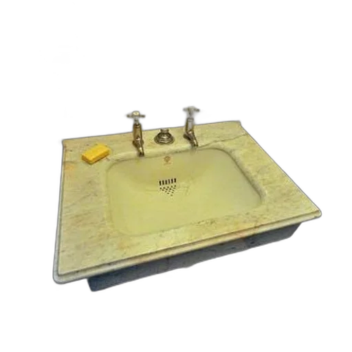 jewelry, furniture, 3d render, vintage-style, bathroom, sink, marble, countertop transparent PNG cut-out