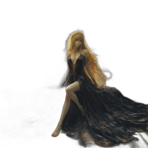 dress, hair, creature, fantasy art, concept art, photorealistic, watercolor, fog transparent PNG cut-out