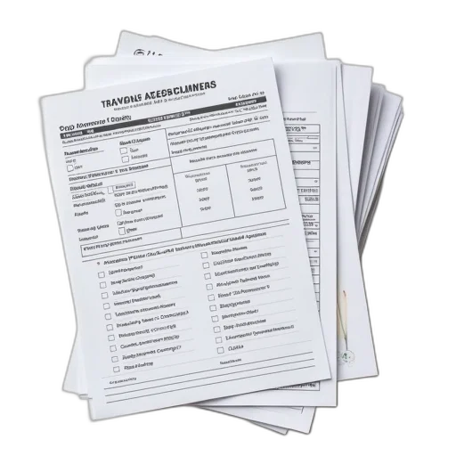 stack, papers, various, documents, including, travel, insurance, policy transparent PNG cut-out