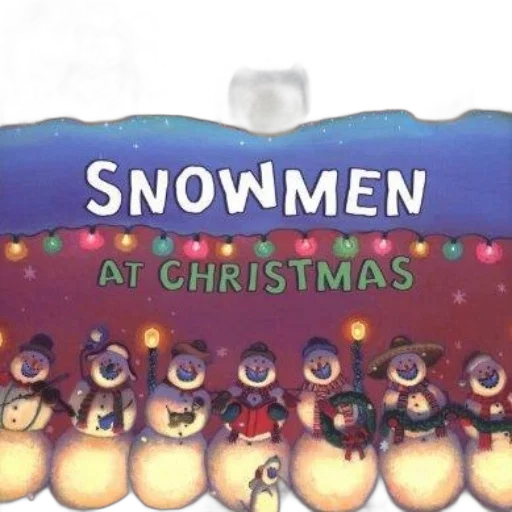 concept art, snow, festive, illustration, featuring, snowmen, title, christmas transparent PNG cut-out