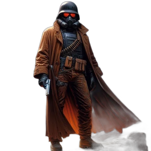 mask, jacket, concept art, comic book art, fantasy art, pixel art, dark, person transparent PNG cut-out