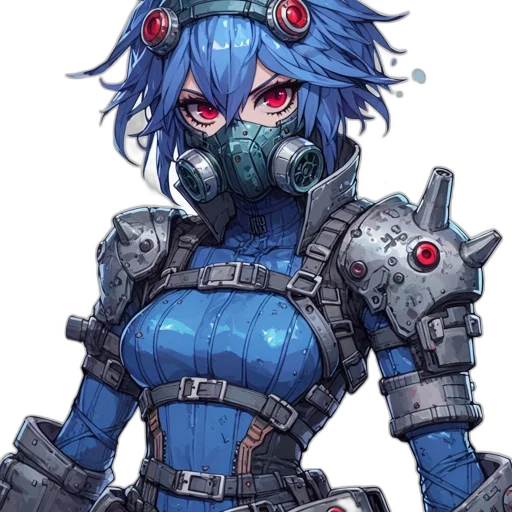 robot, mask, weapon, cyberpunk transparent PNG cut-out