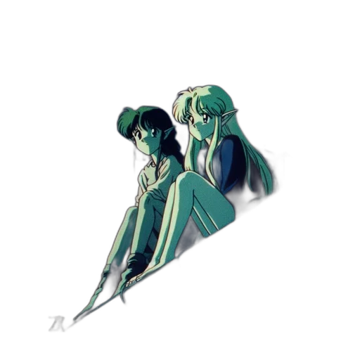 umbrella, staff, mask, dress, concept art, vaporwave, anime, 3d render transparent PNG cut-out