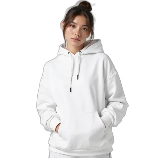 jacket, photorealistic, monochrome, women, adidas, essential, hoodie, white transparent PNG cut-out