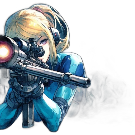 weapon, concept art, comic book art, watercolor, anime, blue, animated, female transparent PNG cut-out