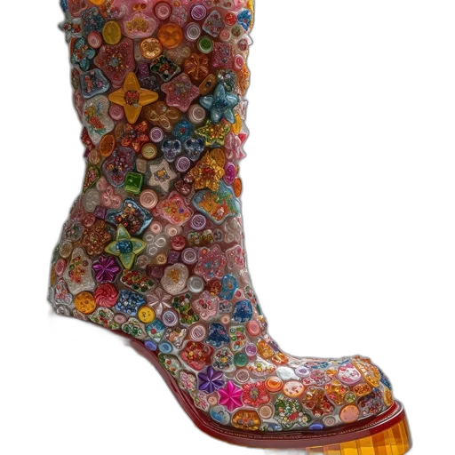 shoes, detailed, vibrant, boot, clear, embellished, numerous, buttons transparent PNG cut-out