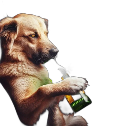 animal, photorealistic, 3d render, oil painting, concept art, golden, retriever, sits transparent PNG cut-out