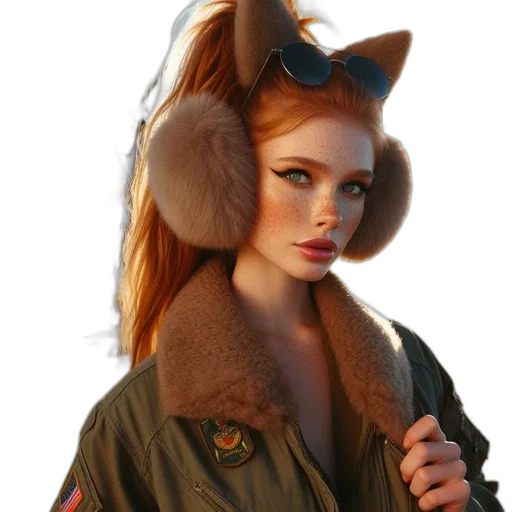 jacket, hat, staff, animal, photorealistic, 3d render, fantasy art, concept art transparent PNG cut-out