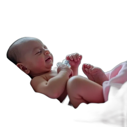 photorealistic, 3d render, concept art, newborn, baby, lying, hospital, bed transparent PNG cut-out