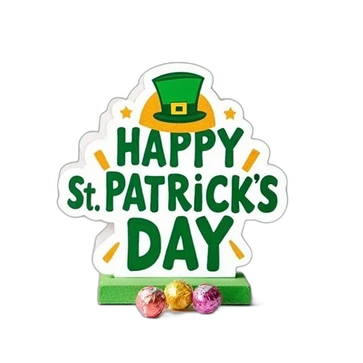 white, table, green, happy, patrick, day, banner, featuring transparent PNG cut-out