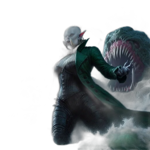 dragon, creature, concept art, fantasy art, comic book art, 3d render, underwater, humanoid transparent PNG cut-out