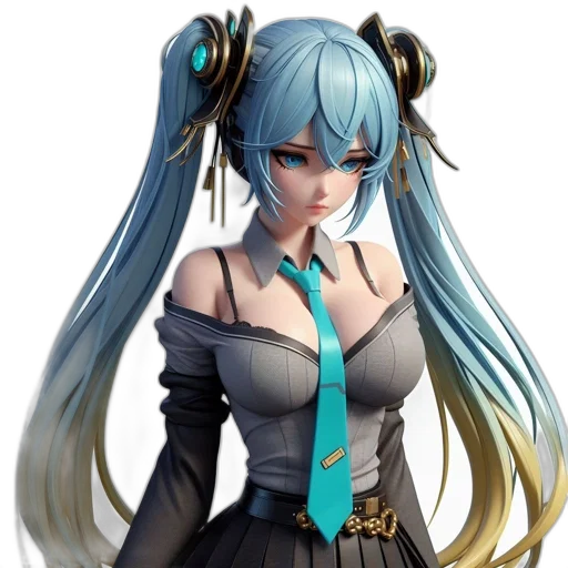 staff, dress, jewelry, weapon, anime, concept art, 3d render, fantasy art transparent PNG cut-out