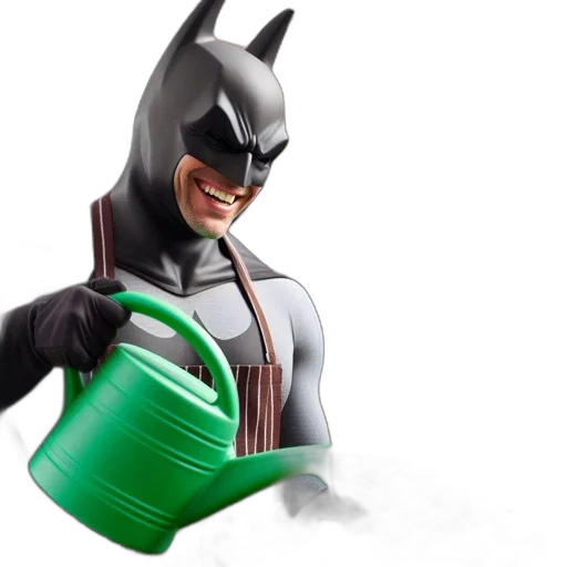 batman, poison, ivy, water, plants, garden, smiling, enjoying transparent PNG cut-out