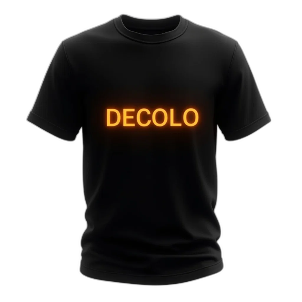 3d render, cyberpunk, neon lights, neon, dark, black, t-shirt, word transparent PNG cut-out