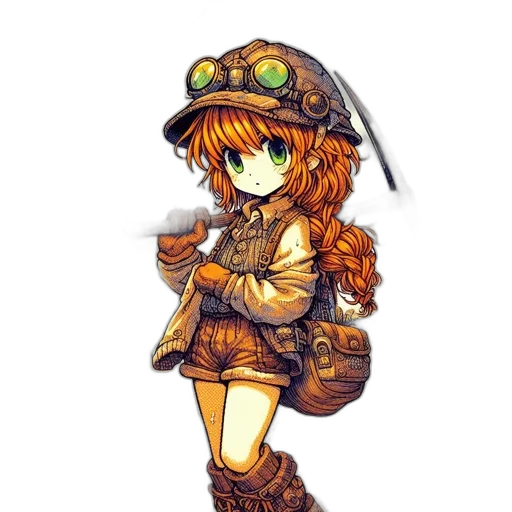 staff, weapon, hat, robot, pixel art, fantasy art, anime, concept art transparent PNG cut-out