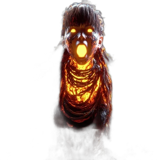 mask, creature, face, hair, concept art, 3d render, fantasy art, pixel art transparent PNG cut-out