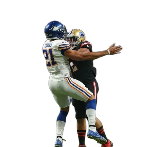 football, player, being, lifted, into, air, another, after transparent PNG cut-out