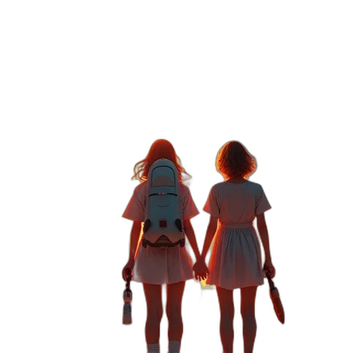 dress, staff, umbrella, concept art, 3d render, pixel art, anime, outer space transparent PNG cut-out
