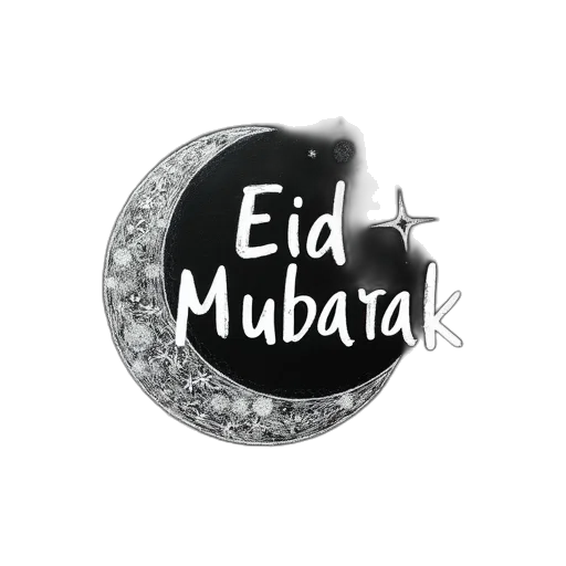 hand, drawn, inscription, eid transparent PNG cut-out