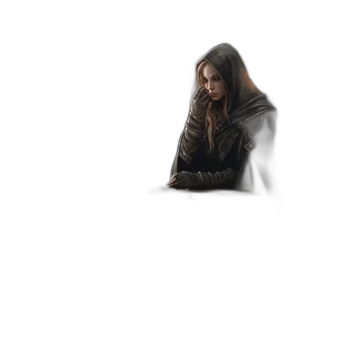 hair, jacket, face, creature, pixel art, photorealistic, concept art, fantasy art transparent PNG cut-out