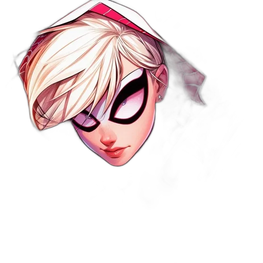 mask, face, creature, hair, comic book art, concept art, cartoon, watercolor transparent PNG cut-out