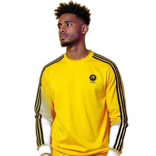 jacket, concept art, 3d render, man, wearing, bright, yellow, long-sleeve transparent PNG cut-out