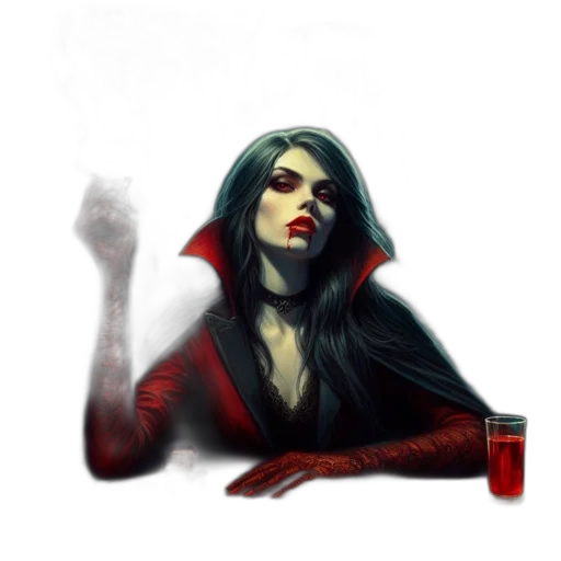 fantasy art, concept art, comic book art, pixel art, red, dark, ethereal, figure transparent PNG cut-out