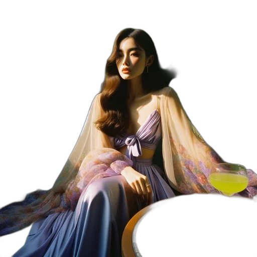 dress, jewelry, crown, oil painting, photorealistic, fantasy art, concept art, pastel transparent PNG cut-out