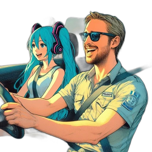 car, weapon, staff, concept art, anime, cartoon, comic book art, blue transparent PNG cut-out