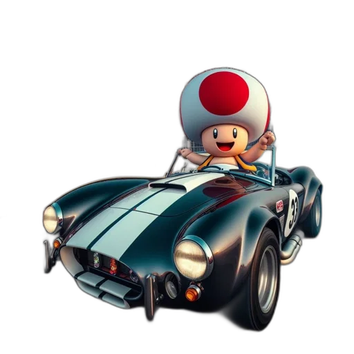 car, hat, concept art, 3d render, pixel art, enormous, toad, wears transparent PNG cut-out