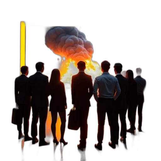 staff, group, people, standing, front, large, screen, displaying transparent PNG cut-out