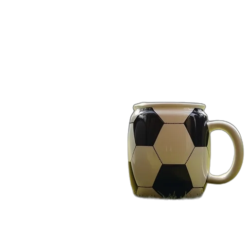 3d render, photorealistic, two, soccer, lovers, mug, set transparent PNG cut-out