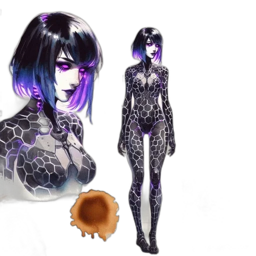 dress, creature, concept art, fantasy art, 3d render, comic book art, outer space, dark transparent PNG cut-out