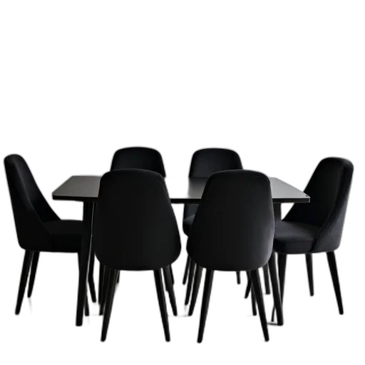 furniture, 3d render, group, black transparent PNG cut-out