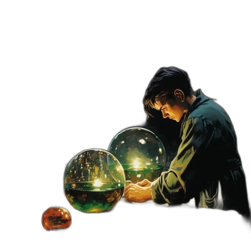 concept art, photorealistic, 3d render, watercolor, outer space, underwater, fire, man transparent PNG cut-out