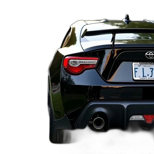 car, photorealistic, 3d render, concept art, black, sports, visible, exhaust transparent PNG cut-out