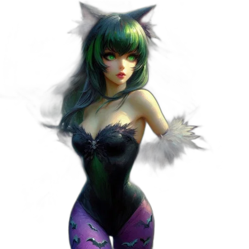 dress, fantasy art, concept art, pixel art, anime, green, dark, monochrome transparent PNG cut-out