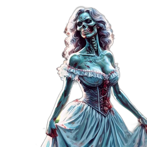 dress, comic book art, concept art, fantasy art, photorealistic, blue, idyllic, park transparent PNG cut-out