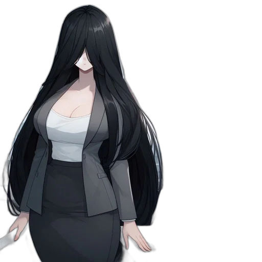 dress, jacket, staff, concept art, 3d render, anime, fantasy art, monochrome transparent PNG cut-out
