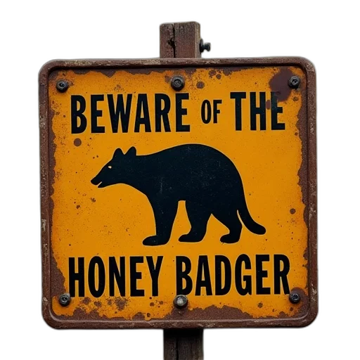 beware, honey, badger, bumper transparent PNG cut-out