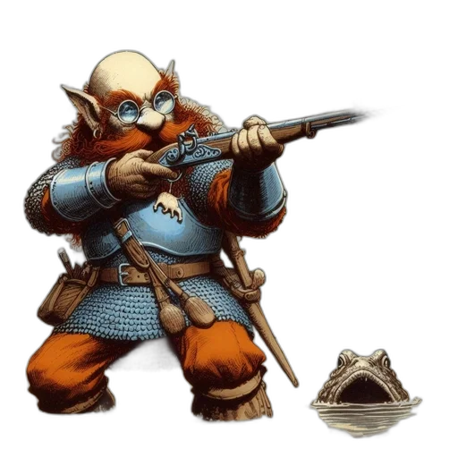 weapon, staff, concept art, fantasy art, pixel art, comic book art, bearded, dwarf transparent PNG cut-out